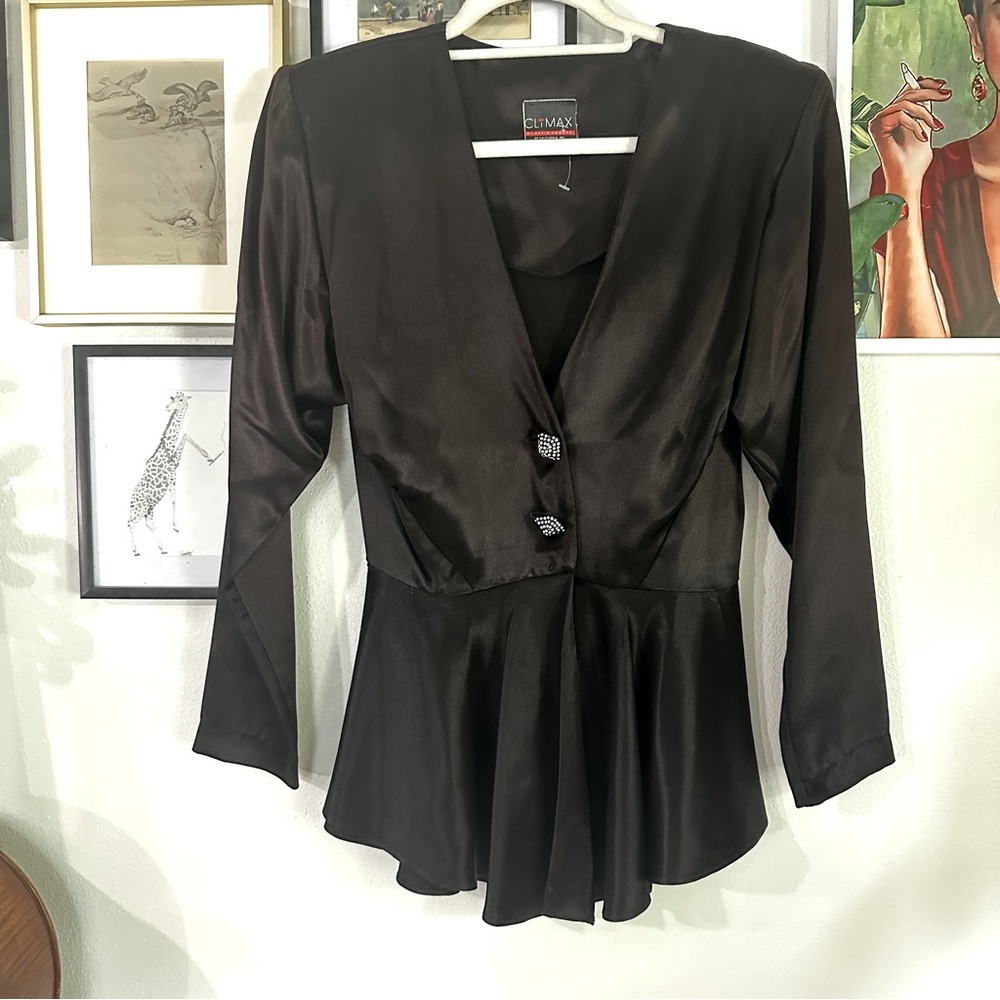 Peplum Style Satin Vintage Blazer